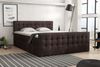 Boxspringbett Schlafzimmerbett ANKER Deluxe 140x200cm Stoff Preston Dunkelbraun Bild 1