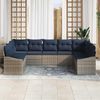 vidaXL Gartensofa-set 9 pcs Grau und Marineblau Poly-Rattan 3355554 Bild 3