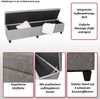 Aufbewahrungs-Truhe Kriens XXL, Sitzbank Bank, Stoff/Textil, 45x180x45cm ~ grau Bild 2