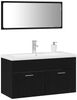 vidaXL Badezimmermöbel-Set 3 pcs Schwarz Eichen-Optik Holzwerkstoff 3334339 Bild 3