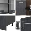 Singleküche R-Line Schwarz Beton/Anthrazit 140 cm AP Marmor Vicco Bild 5