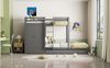 3in1 Etagenbett Grau Mit Ausziehbett Kleiderschrank Schubladen Massivkiefer 120kg Tragkraft Platzsparend Kinderzimmer Gästezimmer Stauraum, 90x200cm Bild 4