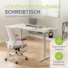 Juskys Höhenverstellbarer Schreibtisch, Metall, Holz, weiß, 160x75 cm Bild 2