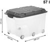 Rotho Aufbewahrungsbox Roller 57 l inkl Deckel + Rollen Kunststoffbox Bild 4