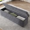 Polsterbett 140x200 cm aus Samt mit Stauraum und Polsterbank – eleganter Minimalstil Bild 3