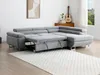 Vente-unique - NURAZIO Sofa Stoff Grau - B 202 cm x H 70 cm x L 268 cm Bild 2