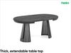MEBLINI Esstisch Rund Ausziehbar aus Metall - 100-176x76 cm - CONEY - Sherman Eiche Anthrazit/Schwarz Matt - Loft - Esszimmertisch Modern - Küchentisch - Ausziehtisch - Round Dining Table Bild 2