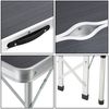CASARIA® Campingtisch Klappbar mit Bänken Höhenverstellbar 90x60cm Klapptisch Faltbar Grau Bild 5