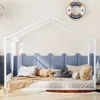 Hausbett mit Lattenrost, 140x200 cm, Kinderbett, Metallbett Bild 2