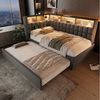 STILVORA Polsterbett 90/180x200 Schlafsofa mit Matratze Tagesbett ausziehbar L-Kopfteil (Funktionsbett, 1-tlg, L-Kopfteil mit Stauraumregal, Schlafsofa/Gästebett), mit LED-Beleuchtung & USB/Type-C Ladestation Bild 5