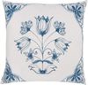 Clayre & Eef Tagesdecke, Landhaus Kissenbezug 50x50 cm, 100 % Baumwolle, nordischer Landhausstil, Modell FLOWERHONEY, Kissenhülle leicht & angenehm, Vintage in weiß blau gemustert, toll für Bänke und Stühle Bild 5