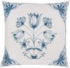 Clayre & Eef Tagesdecke, Landhaus Kissenbezug 50x50 cm, 100 % Baumwolle, nordischer Landhausstil, Modell FLOWERHONEY, Kissenhülle leicht & angenehm, Vintage in weiß blau gemustert, toll für Bänke und Stühle Bild 4