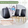 Essstuhl-Set aus 4, PU-Leder mit Metallgestell, Schwarz/Gold Bild 4