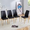Essstuhl-Set aus 4, PU-Leder mit Metallgestell, Schwarz/Gold Bild 2
