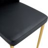 Essstuhl-Set aus 4, PU-Leder mit Metallgestell, Schwarz/Gold Bild 5