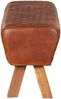 Sitzbank BHILAI Leder Braun mit Harlekin Muster Bild 2