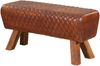 Sitzbank BHILAI Leder Braun mit Harlekin Muster Bild 3