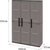 Dmora Amordel Outdoor-Garderobe, Outdoor-Möbel, Mehrzweck-Balkongarderobe, 100 % Made in Italy, Grau und Schwarz, kariertes Finish, 102 x 37 x 163 cm Bild 3