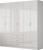 OTTO home Kleiderschrank Trento Schlafzimmerschrank Garderobe hochglanz (in 2 unterschiedlichen Schrankhöhen wählbar) Schrank mit 6 Türen und 3 Schubladen, hochglanz Fronten, Höhe 2,39m Bild 2