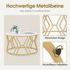 BarberPub Couchtisch Rund Holz, Moderner Sofatisch, Kleiner Beistelltisch Metall, Kaffeetisch für Wohnzimmer, Schönheitssalon, Wohnzimmertisch Marmor-Weiß Gold, 80x80x46cm, 2115 Bild 4