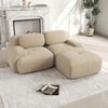 Ecksofa aus Cordstoff, modular & rahmenlos, 208 x 178 x 75 cm, beige, montagefrei Bild 3