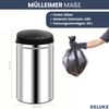 Sensor Mülleimer Küche 40L Edelstahl - Automatik Bewegungssensor Klemmring | Smarter Abfalleimer mit Deckel Müllbehälter Kücheneimer Bild 3