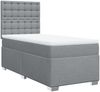 vidaXL Boxspringbett mit Matratze Hellgrau 90x200 cm Stoff 3292685 Bild 3