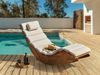 Beliani 'BRESCIA PREMIUM Sonnenliege mit Kissen, Akazienholz hellbeige Bild 3