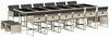 vidaXL 17-tlg. Garten-Essgruppe mit Kissen Hellgrau Poly Rattan 3278134 Bild 2