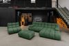 KAWOLA Sitzgruppe VIVIEN Ecksofa rechts Drehsessel Hockerbank Velvet smaragd 85 x 359 x 510 cm Bild 4