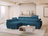 'Boston Mini Premium' Ecksofa, Cord, Blau, 98 x 255 x 170 cm, Links Bild 2