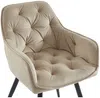 Vente-unique - MOBELIA Stuhl Samt Beige - B 64 cm x H 86 cm x L 56 cm Bild 5
