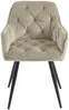 Vente-unique - MOBELIA Stuhl Samt Beige - B 64 cm x H 86 cm x L 56 cm Bild 3