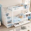 Flieks Etagenbett, Kinderbett 90x200 cm mit 2 Schubladen, Stauraumtreppe, abnehmbarer Box Bild 3