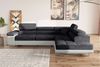 Stylefy Marokko Ecksofa Schwarz Weiß Strukturstoff BERLIN Kunstleder MADRYT Rechts Bild 3