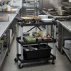 Mahlzeit Beistellwagen Faltbarer Servierwagen mit Rollen, belastbar bis 150 kg 3 Etagen Schwa, Zwei Pedalbremsen zum sicheren Abstellen des Wagens Bild 2