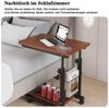 PFCTART Beistelltisch Beistelltisch höhenverstellbar mit Rollen als mobiler Laptoptisch (Set, 1-St, Beistelltisch couch für Bett, Sofa und Büro, ideal für Zuhause), Beistelltisch mit rollen aus Holz und Stahl, stabil und flexibel Bild 2