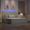 vidaXL LED-Speicherbett mit Matratze Hellgrau 180 x 200 cm Samt 3372801 Bild 5