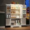 Küchenschrank mit LED-Sensorlicht,großer 4-türiger Aufbewahrungsschrank mit verstellbaren Regalböden & Türablagen geeignet für Küche Esszimmer oder Wohnzimmer,weiß,120 x 60 x 40 cm Bild 2