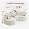 Bogesofa Cord, Becherhalter, Stautasche, Schaumstoff, inkl. Kissen, Beige Bild 4