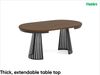 MEBLINI Esstisch Rund Ausziehbar aus Metall - 100-176x76 cm - CONEY - Tobacco Franklin Walnut/Schwarz Matt - Loft - Esszimmertisch Modern - Küchentisch - Ausziehtisch - Round Dining Table Bild 2