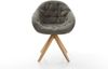 Drehstuhl Gaio-Flex Bouclé Soft Schlamm Holzgestell kantig Natur 180° drehbar Bild 2