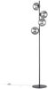 Ausgefallene LED Stehlampe mehrflammig Schwarz - Glaskugeln Rauchglas, H: 160cm Bild 2