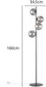 Ausgefallene LED Stehlampe mehrflammig Schwarz - Glaskugeln Rauchglas, H: 160cm Bild 4