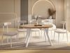 WFL GROUP Esstisch Avero White ausziehbar rund modern mit Holzbeinen (MADE IN EU, vier Größen – 80/90/100/100 cm, ausziehbar auf 160/190/140/200 cm), platzsparender Tisch für kleine Küche, Esszimmer oder Wohnzimmer Bild 4