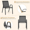4er Set Gartenstühle stapelbar Stapelstühle aus Textilene und Metallgestell 56 x 70 x 84 cm Schwarz Bild 4