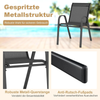 4er Set Gartenstühle stapelbar Stapelstühle aus Textilene und Metallgestell 56 x 70 x 84 cm Schwarz Bild 5