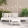 vidaXL Gartensofa 3-Sitzer Weiß Massivholz Kiefer 838034 Bild 3