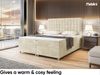 MEBLINI Boxspringbett ASTON 140x200 cm mit Bettkasten - H4/Beige Samt Polsterbett - Doppelbett mit Topper & Taschenfederkern-Matratze Bild 4
