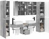 vidaXL Badezimmermöbel-Set 6 pcs Betongrau Ingenieurholz und Glas 3407202 Bild 3